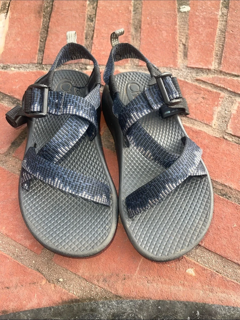 Chaco Kids Navy and Gray Adjustable Strap Sandals